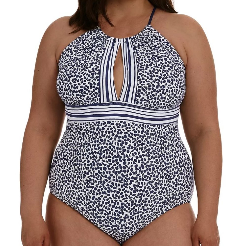 La Blanca Apulia Mio High Neck One-Piece Swimsuit Size 16W